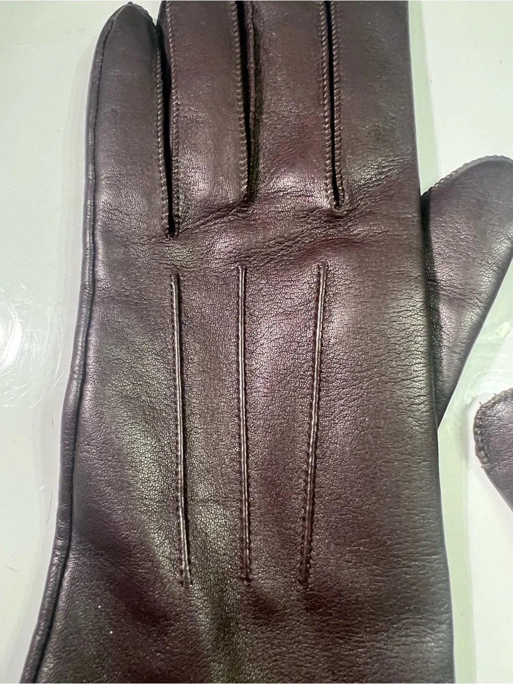 Coach Brown Leather & Cashmere Womens Gloves Size 8 NWOT 8” Long & 8” Wide India